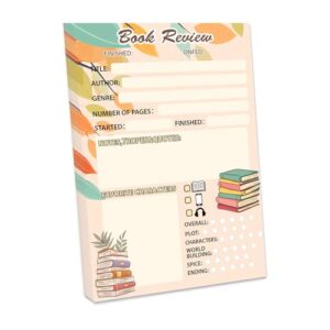 Book Review Notepad Reading Log 5x8 Inches for Back to School,50 Sheets