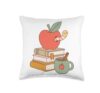 Bookworm Reading Club Cozy Book Lover Tea Time Reader Throw Pillow