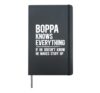Boppa Knows Everything Boppa Grandpa Boppa Grandfather Hardcover Journal, Black