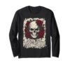 Born for Rock 'N' ROLL Skull with Roses Vintage Music Art Long Sleeve T-Shirt