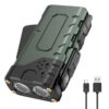 BORUIT USB C Rechargeable & Hand Crank Flashlight, 3 Modes, Digital Display