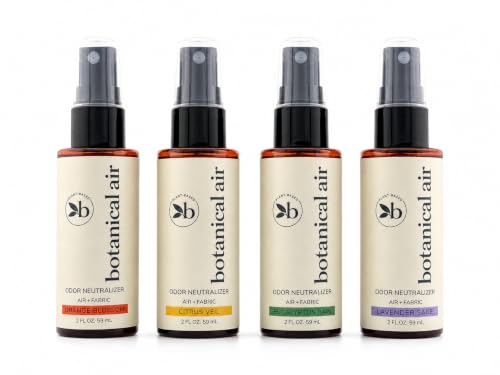 Botanical Air Odor Eliminator Spray – Plant-Based Air Freshener for Home & Fabrics – Eliminates Odors Without Harsh Chemicals – Essential Oil Blend – 4 x 2 oz Discovery Set (4 Scents)
