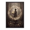 Botanical Explorer Black Framed Canvas Wall Art, Whimsical Forest Print
