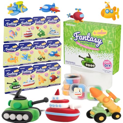 Both idea Air Dry Clay Air Kit Dry Modeling Set for 3-12 Kids Air Foam Tools DIY Clay Crafts, Air Dry Arts Clay Kits Modeling Clay Kit, Craft for Boys Classroom Birthday Party Toys