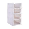 Bothyi 4 Pieces Stackable Storage Organizer Shelf Bins Closet Basket Drawer Container with Track for Toiletries Cosmetics Towels Snacks Suitable for, large