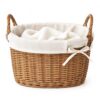 Bothyi Woven Laundry Basket Vintage Hamper Bin Organizer With Handles Natural Wicker Rattan Storage Hand Suitable for laundry room bedroom dorm small home studio