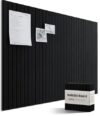 Bounmer Large Cork Board Alternative 48“ x 36”, 12-Pack Felt Bulletin Board Tiles with 60 Safe Removable Adhesive Tabs & 30 Pushpins, Cork Boards for Office Walls Decor (Black)