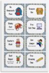 BOUZQRBQT Classroom Reward Coupons 8 Behavior Incentives Poster Teachers Motivate Students Canvas Wall-Art for Bedroom Living Room Decor(Unframed,16x24inch(40x60cm))