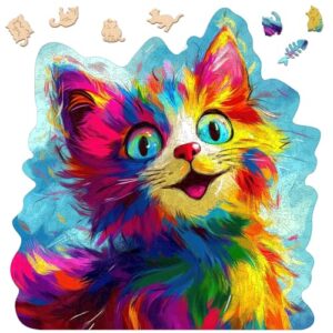 Bovearto 500 Piece Cat Wooden Puzzles for Adults, Unique Cat Pieces