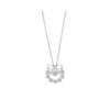 Bow‑Knot Ring Pendant Necklace for Women, Silver‑Tone Metal Floating Zircon Circle Neck Chain, Sparkling Inlaid Zircon Bow Neck Jewelry For Casual Hangout And Banquet Wear