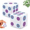 BOXOB 2pcs Acrylic Mahjong Dice, Colorful Pattern Game Dice