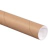 BOX USA Cardboard Tubes with Caps 24x2x2, 50-Pack