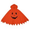 Boy And Girl Hooded Ghost Poncho Smiling Pumpkin Face Halloween Cape