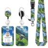 Boy Lanyard for ID Badge Holder Dinosaur Retractable Reel Clip Heavy Duty ID Card Holder with Lanyard for Nurse Teacher Office Women Men