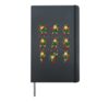 Braided Christmas Elf Girl Dancing Holiday String Lights Hardcover Journal, Black
