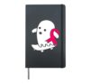 Breast Cancer Ghost Halloween Pink Breast Cancer Awareness Hardcover Journal, Black