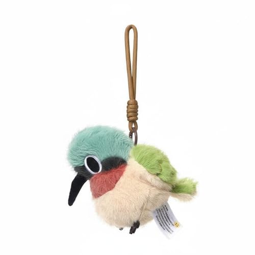 BreezeTrading Bird Doll Stuffed Animal Toy Embroidered Weighted Base Polyester Filling Short Material Soothing Comfort Decorative Companion Suitable for Children Girls Gift Home, Sunbird W Lanyard