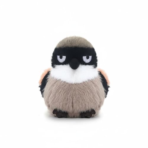 BreezeTrading Bird Doll Stuffed Animal Toy Embroidered Weighted Base Polyester Filling Short Material Soothing Comfort Decorative Companion Suitable for Children Girls Gift Home, Shrike