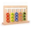 BreezeTrading Children Wooden Matching Puzzle, Large Five-Color Track Game Double-Sided/Colors + Animals/20 Double-Sided Cards