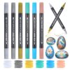 Briartw Dual-Tip Metallic Acrylic Markers, 6 Classic Metallic Colors