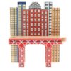 Bright Colors Wooden Train Set for Toddlers on Tracks,Viaduct