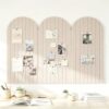 Brighulo Large Arched Felt Bulletin Cork Board, 35" x 24", Beige