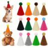 Brio Supply 12-Pack 12-Color Mini Pompom Party Hats for Pets and Dolls