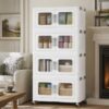 BROVIEW 200 Qt Extra Large Stackable Storage Bin with Lids, 4 Pack White