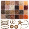 Brown Small Glass Seed Bugle Tube Beads Bulk Bracelet Jewelry Making Set