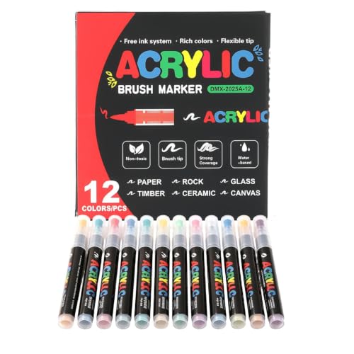 Brush Tip Markers, Waterproof Color Pens, Art Sketching Set, Multicolor