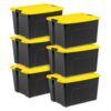 BSFHKLA Stackable Plastic Storage Bins, Latching Lid Totes, Heavy‑Duty Containers For Closet, Garage, Basement And Household Organization(60qt)