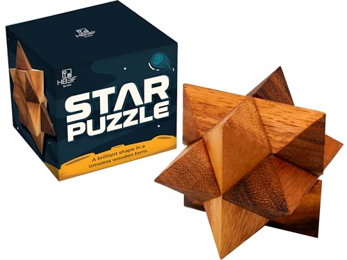 BSIRI Adults Games Gifts Wooden Star Cube Puzzle Game Brain Teasers of the Logic Game Adults Seniors and Teen to Challenge Puzzles for Fun Entertaining Things and Fun Tools of Parents