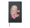 Bubble Kawaii Sloth Drinking Boba Tea Hardcover Journal, Black