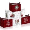 Bucherry 6 Pack Christmas Storage Bin with Handles Collapsible Christmas Baskets Gifts Buffalo Plaid Gnome Box Holiday Decor Foldable Canvas Storage Cube for Bedroom Home Living Room Shelves Clothes