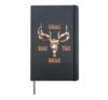 Buck Deer Hunting Hunter Bag Tag Drag Brag Hardcover Journal, Black