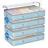 Budding Joy 4 Pack Under bed Storage, Storage Bins with Clear Lids