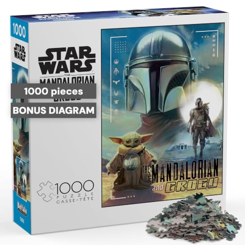 Buffalo Games - Star Wars™ - Ready for Adventure - The Mandalorian and Grogu - 1000 Piece Jigsaw Puzzle - Cinematic Character Artwork - Gift for Movie Fans - Puzzles for Adults