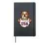 Bulldog Smoking Cigar USA Flag 4th Of July Men Women Hardcover Journal, Black