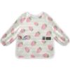 Bulletgxll Strawberry Dot Kids Art Smock Waterproof Artist Painting Aprons Long Sleeve with 2 Pockets for Age 2-6 Years