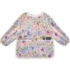 Bulletgxll Summer Floral Kids Art Smock Waterproof Artist Painting Aprons Long Sleeve with 2 Pockets for Age 2-6 Years