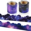 Bulletin Board Borders, Space Theme Classroom Decor, 2 Rolls Galaxy Starry Sky Scalloped Bulletin Board Borders for School Office Classroom Door Wall Decor Teacher Must Haves, 72ft