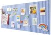 Bulletin Board, Felt Board, Photo Wall, Promotional Board, Pinboard, Cork Board, Wall Hanging, Vertical Stripes, Foldable, Self-adhesive, Lightweight, Office, School, Home, Multicolored (Light Blue