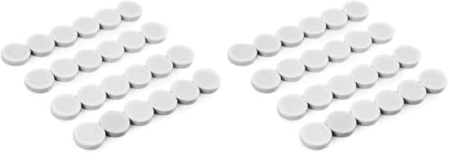 Bullseye Office 24 Round White Fridge Magnets, Button Shaped, Small Colorful Magnetic Discs for Kitchen, Cabinet or Classroom, Perfect Whiteboard Supplies for Teachers (White) (Pack of 2)