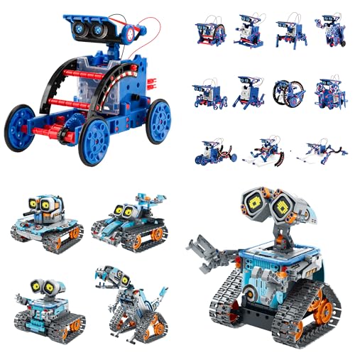 Bundle - 2 Items: Sillbird 12-in-1 Solar Robot Toys & Robot Building Kit with Remote Control, Christmas STEM Robotics Technic Toy for Boys, Birthday Creative Gifts for Kids Ages 8-14