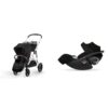 Bundle of Cybex Gazelle S All-in-One Toddler and Baby Stroller with Over 20 Modular Configurations, Moon Black, Silver Frame + CYBEX Cloud G Pro Comfort Extend Infant Car Seat - Moon Black