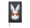 Bunny Wearing Pumpkin Sunglasses | Halloween Rabbit Hardcover Journal, Black