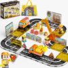 burgkidz Magnetic Tiles Construction Set – Engineering Blocks with Crane, 2 Detachable Vehicles (Build on Chassis), Ramp & Slide, Play Mat & Bag – STEM Toy for Ages 3-8 (47PCS, Premium ABS)
