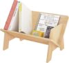 Burlywood Wooden Desktop Bookshelf Tilted Small Bookcase for Magazines,Cds,and Cookbooks,Officebedroom