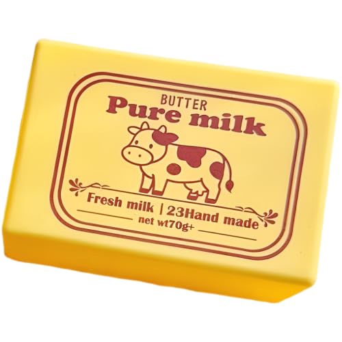 Butter Squeeze Toy, Ultra Soft Slow Rising Fidget Toy for Comfort, Realistic Rectangle Restlessness Toy with Milk Print, Long Lasting TPU Soft Squeeze, for Adults, Office Desk Decor