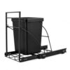 BUVQNEMXRO Cabinet Trash Can Organizer, Adjustable Heavy Duty Sliding Adjustable Cabinet Garbage Can Organizer, for Kitchen and Bathroom, 15.94 × 15.75 × 11.02 in